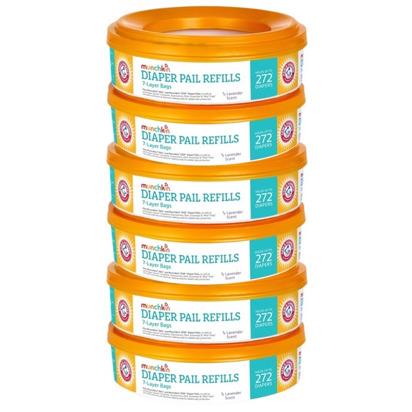 Munchkin Arm & Hammer 6 Pack Diaper Pail Refill Rings Holds Up To 272 Diapers EA - Picture 1 of 1